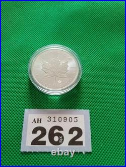 262. Canadian Maple 2016 Uncirculated Fine Silver 1oz Coin In Capsule