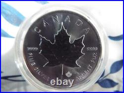 3- 2015 Canadian Maple Leaf 1 oz. 9999 Fine Silver 5 Dollar Coin IN CAPSULE