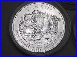 3 Silver $5 Wood Bison 2013 Canadian Maple Leafs 1oz. 9999 Fine each CANADA. #50