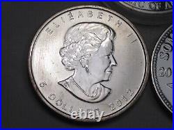 3 Silver Coins 1oz. 999 each 2012 Noah's Ark, 12 Maple Leaf, 15 Somalia Elephant