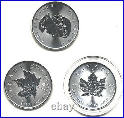 3 x Silver Coin Canadian Maple Leaf, 1 OZ. 2021