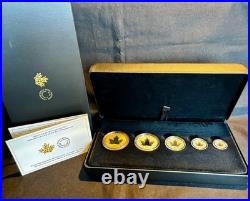 35th Anniversary Silver Maple Leaf 5 Coin Set Canada 2023 First Time Rose Gold