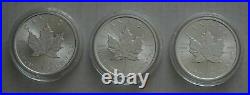 3x 2021 Silver Maple Leaf 1oz Canadian Silver Bullion Coin Uncirculated Capsule