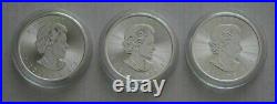 3x 2021 Silver Maple Leaf 1oz Canadian Silver Bullion Coins Ucirculated/Capsules
