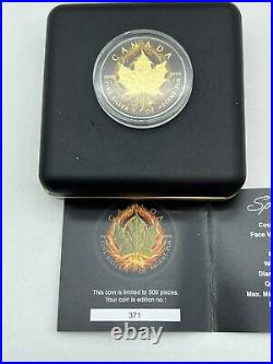 4 Boxed Sets 2015 Canada BURNING MAPLE LEAF $5 CANADIAN SILVER MAPLE COIN