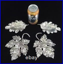 4 Sterling Silver Realistic Leaf Dishes Maple & Oak Leaves Blackington 268 Grams