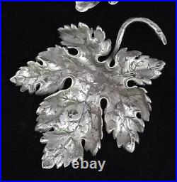 4 Sterling Silver Realistic Leaf Dishes Maple & Oak Leaves Blackington 268 Grams