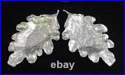 4 Sterling Silver Realistic Leaf Dishes Maple & Oak Leaves Blackington 268 Grams