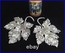 4 Sterling Silver Realistic Leaf Dishes Maple & Oak Leaves Blackington 268 Grams