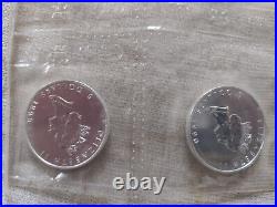 4 x 1990 Canadian Silver Maple Leaf Lot/. 9999 1 OZ FINE SILVER $5 COIN