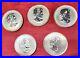 (5) 1 Oz. 9999 Silver? Toned Argent Pur Canada Maple Leaf Consecutive Yr Coins