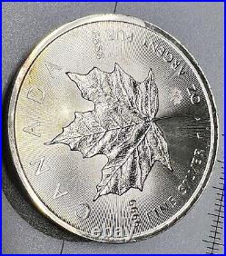 (5) 1 Oz. 9999 Silver? Toned Argent Pur Canada Maple Leaf Consecutive Yr Coins