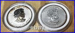 $5 2013 1oz. 999 Silver Maple Leaf Snake Privy Reverse Proof & 2014 Maple Leaf