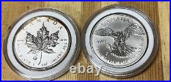 $5 2013 1oz. 999 Silver Maple Leaf Snake Privy Reverse Proof & 2014 Maple Leaf