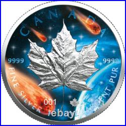 5 $ Dollar Glowing Galaxy Edition III Maple Leaf Canada 1 Oz Silver 2021