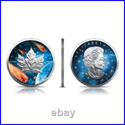 5 $ Dollar Glowing Galaxy Edition III Maple Leaf Canada 1 Oz Silver 2021
