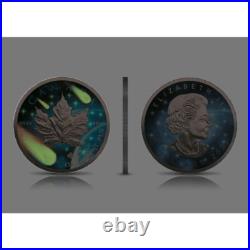 5 $ Dollar Glowing Galaxy Edition III Maple Leaf Canada 1 Oz Silver 2021