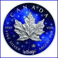 5 $ Dollar Glowing Galaxy Edition Maple Leaf Canada 1 Oz Silver 2019