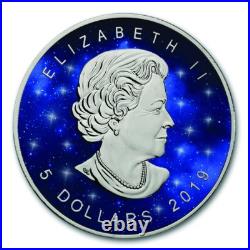 5 $ Dollar Glowing Galaxy Edition Maple Leaf Canada 1 Oz Silver 2019