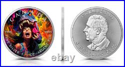 5 $ Dollar Maple Leaf Dino Attack Canada 1 Oz Silver 2025