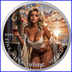 5 $ Dollar Maple Leaf I Love Italy Canada 1 Oz Silver 2025