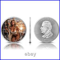 5 $ Dollar Maple Leaf I Love Italy Canada 1 Oz Silver 2025