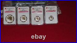 5 coin set Canada Silver Maple Leaf Gilt Reverse Proof NGC PR69 -$1 $2 $3 $4 $5