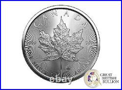 5 x 2021 Silver Maple Leaf 1 oz Silver Bullion Coins in Clear Coin Capsules