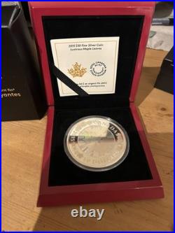 $50 Fine Silver Hologram Coin Lustrous Maple Leaves 2015