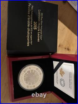 $50 Fine Silver Hologram Coin Lustrous Maple Leaves 2015