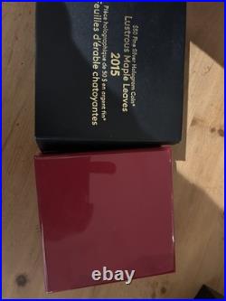 $50 Fine Silver Hologram Coin Lustrous Maple Leaves 2015