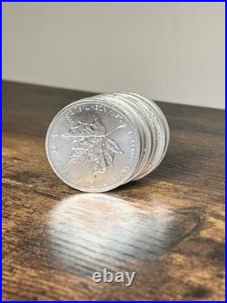 6 x 2012 1oz Silver Canadian Maple Lead Coins. 9999 Pure Bullion Job Lot Chards