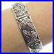 925 Sterling Silver Antique Germany Maple Leaf Panel Link Bracelet 7.25