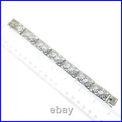 925 Sterling Silver Antique Germany Maple Leaf Panel Link Bracelet 7.25