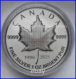 ARBOREAL 2021 CANADA. 9999 Pure Silver 5 Coins Fractional Proof Set MAPLE LEAF