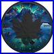 AURORA COLOURED CANADIAN MAPLE LEAF 2017 GOLD GILDED 1oz SILVER COIN LIMITED/ED