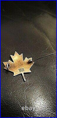 Aksel Holmsen Vintage Rare Maple Leaf Norway Silver And Enamel Brooch Pin