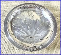 Antique Christofle Cake Stand French Silver Plated Mistletoe Maple Leaf RARE