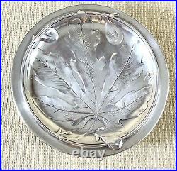 Antique Christofle Cake Stand French Silver Plated Mistletoe Maple Leaf RARE