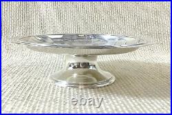 Antique Christofle Cake Stand French Silver Plated Mistletoe Maple Leaf RARE