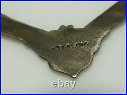 Antique Sterling Silver Canadian Maple Leaf Enamel Nouveau Deco Large Brooch Pin