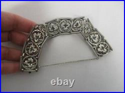 Antique Sterling Silver Maple Leaf Link Bracelet