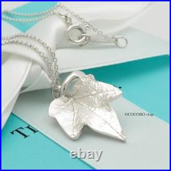 Authentic Tiffany & Co. Maple Leaf Necklace Pendant 16.5 Silver 925 withPouch