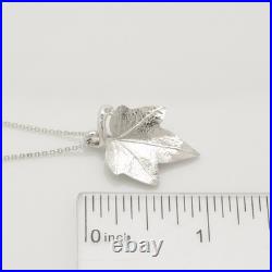 Authentic Tiffany & Co. Maple Leaf Necklace Pendant 16.5 Silver 925 withPouch