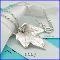Authentic Tiffany & Co. Maple Leaf Necklace Pendant 18.6 Silver 925 withPouch
