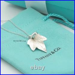 Authentic Tiffany & Co. Maple Leaf Necklace Pendant 18.6 Silver 925 withPouch