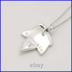 Authentic Tiffany & Co. Maple Leaf Necklace Pendant 18.6 Silver 925 withPouch