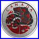 BEAR SALMON COLOURED CANADIAN MAPLE LEAF 2017 GOLD GILDED 1oz SILVER COIN LIM/ED