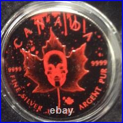 BLOOD SKULL MAPLE LEAF 1oz 999 SILVER COIN $5 2018 (NUMBER 059)