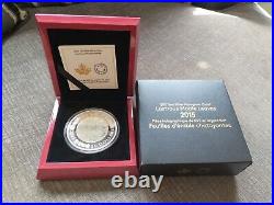 BOXED 2015 CANADA SILVER Hologram FIVE OUNCE $50 MAPLE LEAVES COIN + CERTIFICATE